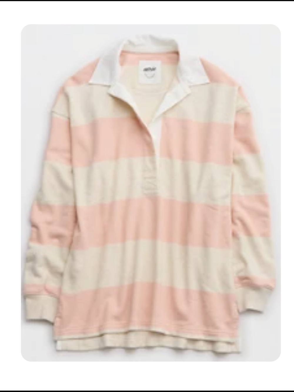 Aerie Prep Rally Rugby Sweatshirt Size Large